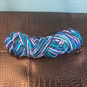 YARN BARGAIN: Variegated Blue White Black Yarn